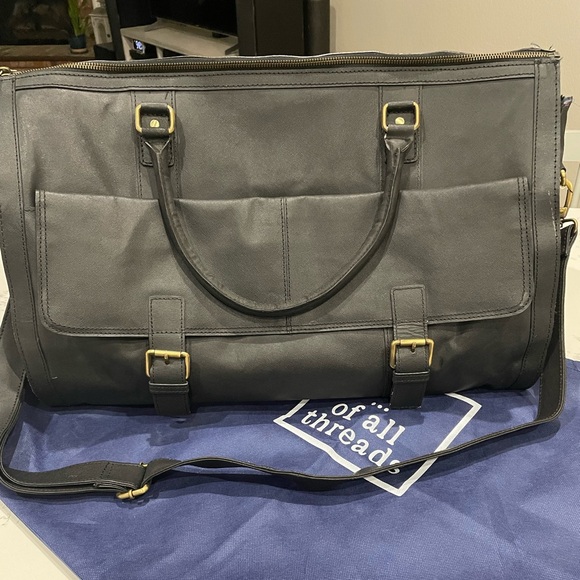 Of All Threads overnight bag with suit jacket garment bag